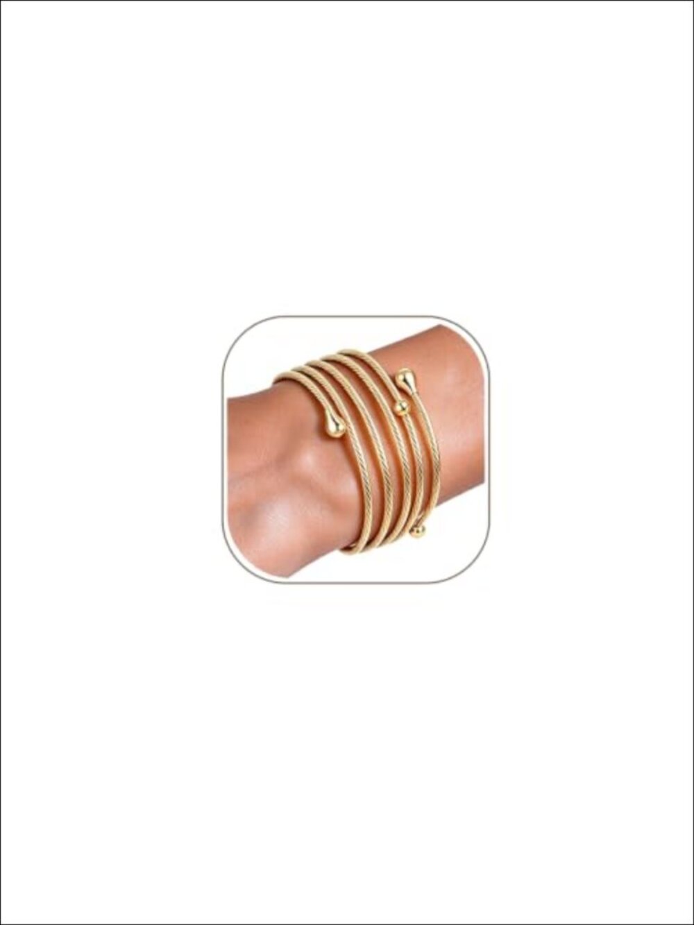 18K Plated Twisted Cable Cuff Bangle Stackable Bracelet